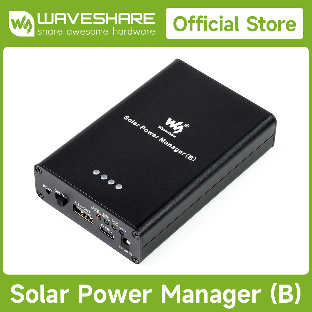 Raspberry Pi 5 - Waveshare ソーラーパワーマネージャー (B)、内蔵 10000mAh Li-Po バッテリー、多重保護回路、6V~24V、Raspberry