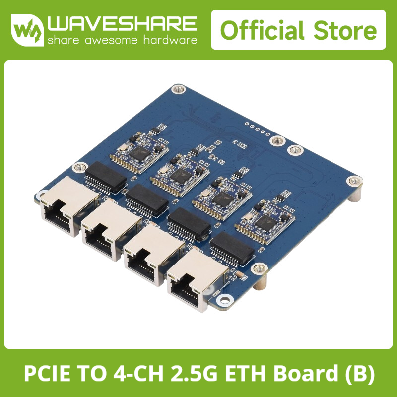 Raspberry Pi 4 - Waveshare PCIe TO 4-Ch ギガビット /
