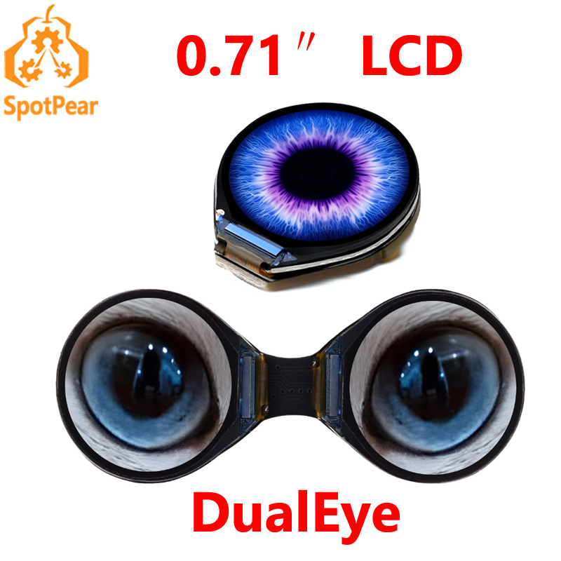 Pi Display - Waveshare-ダブルアイラウンドLCDディスプレイモジュール,オプションのspi 160 × 160, 65k色,0.71インチ,arduino raspberry