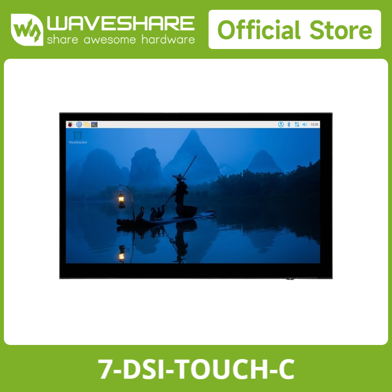 Raspberry Pi 5 - Waveshare 7インチDSI静電容量式タッチディスプレイ（Raspberry Pi 5/CM5用）、解像度1024×600、IPSパネル、5点マルチタッチ対応、バックライト調整機能搭載。
