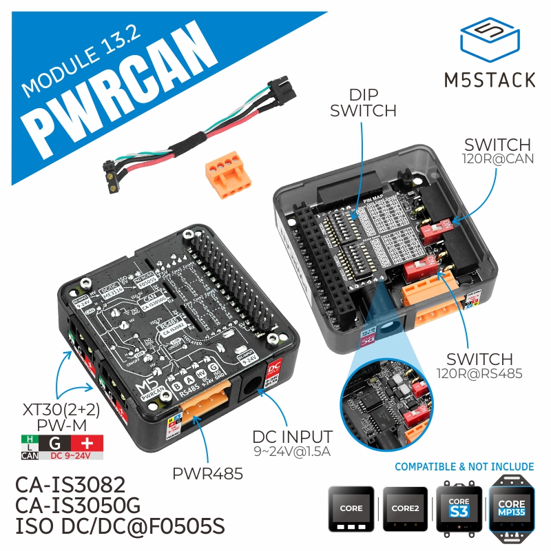 Pi Camera Module - M5スタックの公式Pwrcanモジュール、独立した2-ch缶および1 ch rs485、13.2