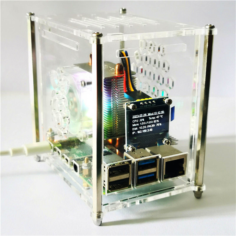 Pi 4 Case - 4つのモデルがたくさんあります。冷却ファン,銅管クーラー,透明アクリルケース付き