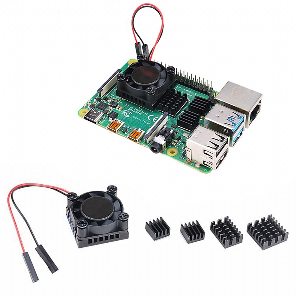 Pi Cooler - ラズベリーパイ4モデルb用ヒートシンク,シングル冷却ファン,ラムヒートシンクキット