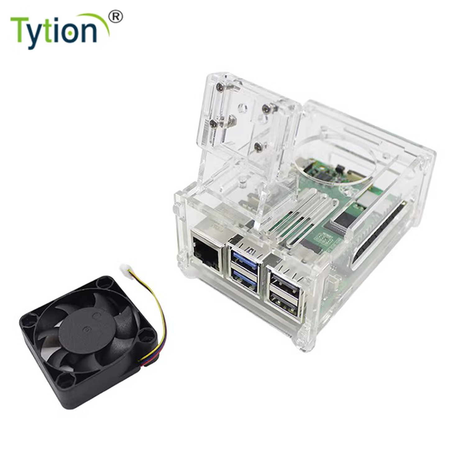 Pi Cooler - Raspberry Pi 5 アクリルケース 4010 大型冷却ファン