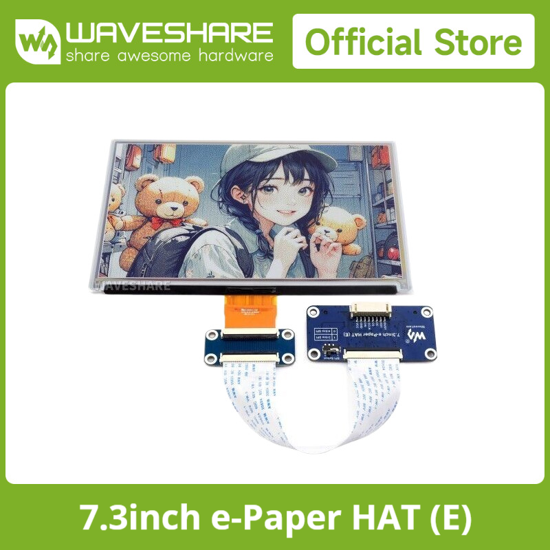 Pi Display - Waveshare 7.3インチ 6色電子ペーパーディスプレイ、電子インクディスプレイ、低消費電力、800×480、Raspberry Pi/Jetson Nano/Arduino/STM32用