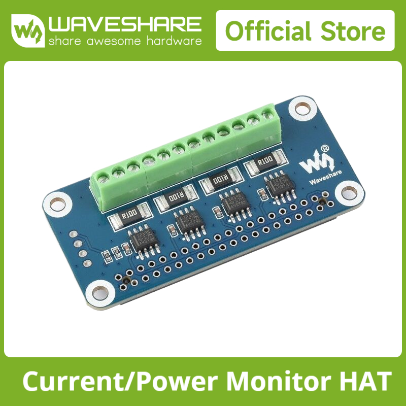 Raspberry Pi 4 - Waveshare 4 チャンネル電流/電圧/電力モニター HAT Raspberry Pi