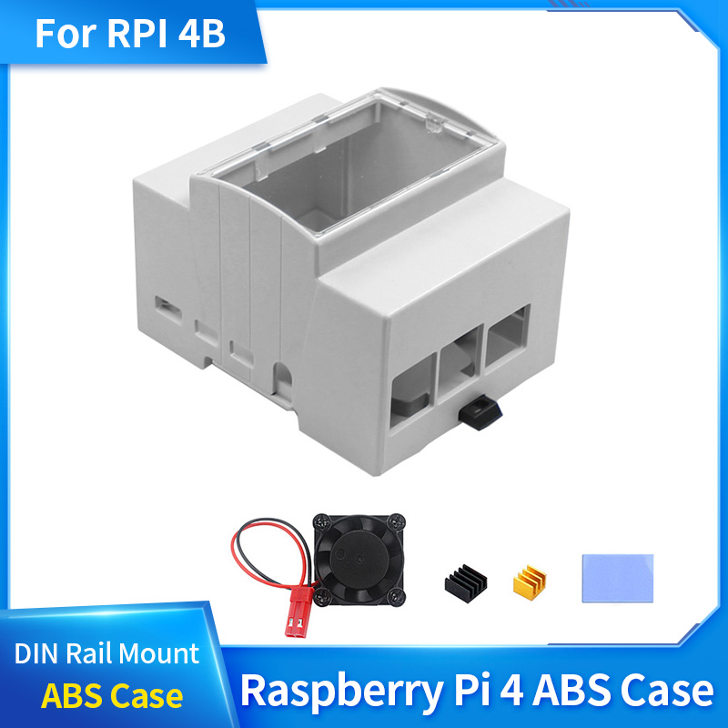 Pi 4 Case - Raspberry Pi 4 ABSケース DINレールマウント 大容量内部スペース