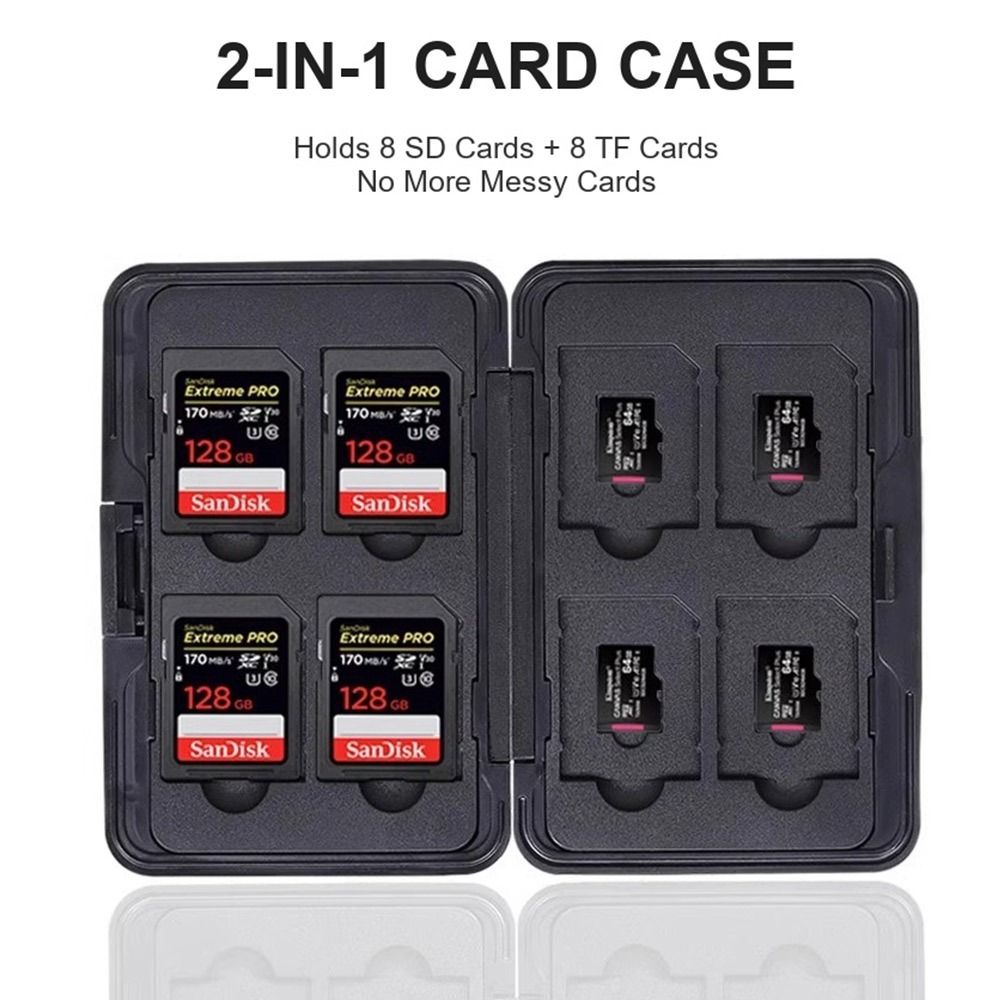 16枚収納可能なメモリーカードケース。二重構造のアルミニウム - Micro Sd Card のレビューと価格