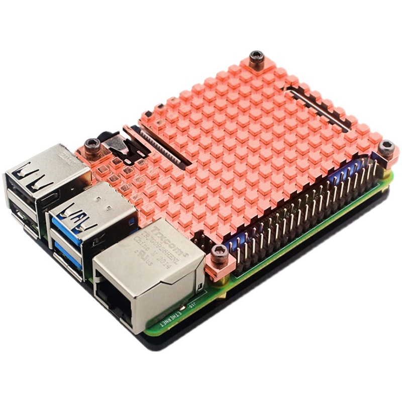 Raspberry Pi 4B 純銅ヒートシンクメタルケース - Pi 4 Case のレビューと価格