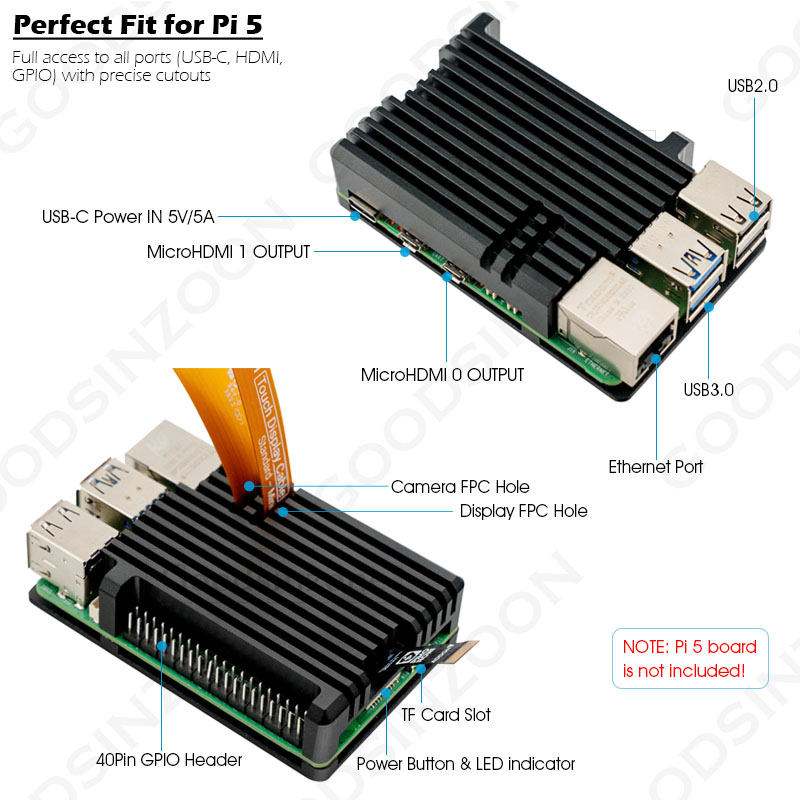 Raspberry Pi 5 アルミニウムアーマーケース - - Pi Cooler のレビューと価格