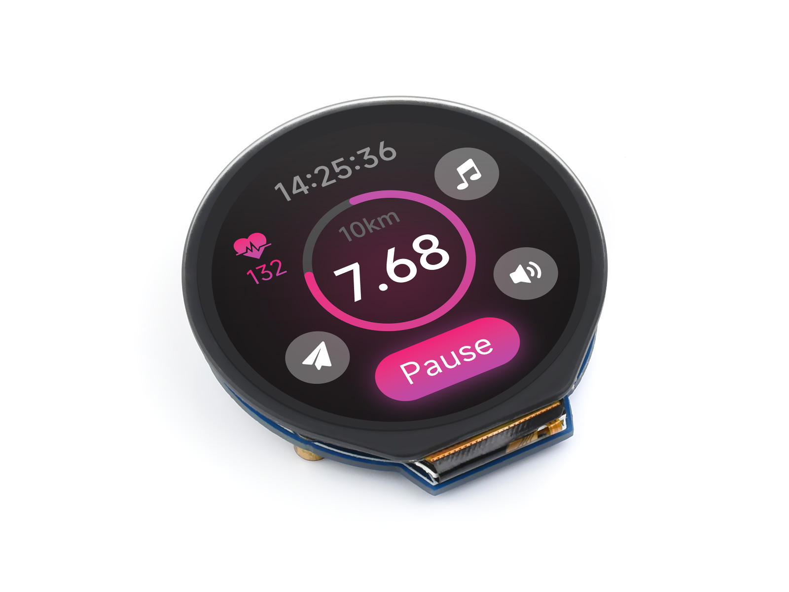 Waveshare 1.28 インチラウンド LCD ディス - Pi Display のレビューと価格