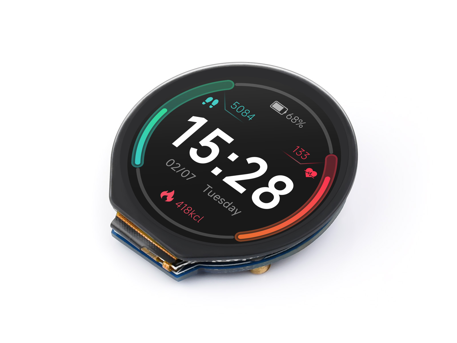 Waveshare 1.28 インチラウンド LCD ディス - Pi Display のレビューと価格