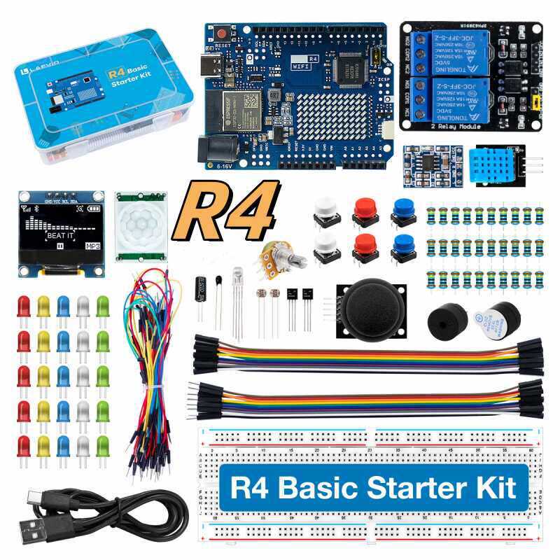 UNO R4 WiFi対応開発スターターキット。センサーと電 - Arduino Kit のレビューと価格