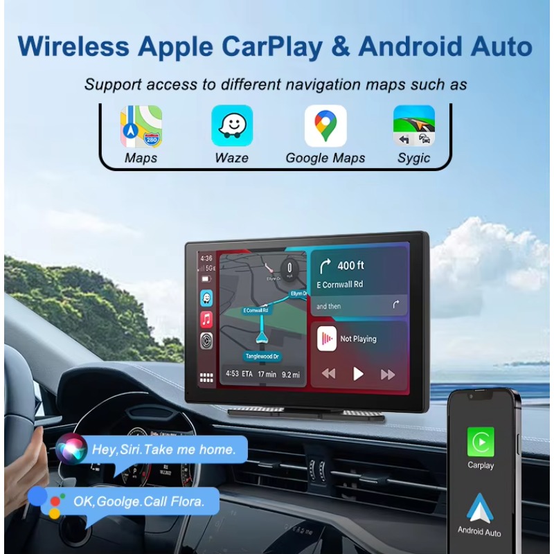 9インチCarplayスマートスクリーンディスプレイ ワイヤ - Micro Sd Card のレビューと価格