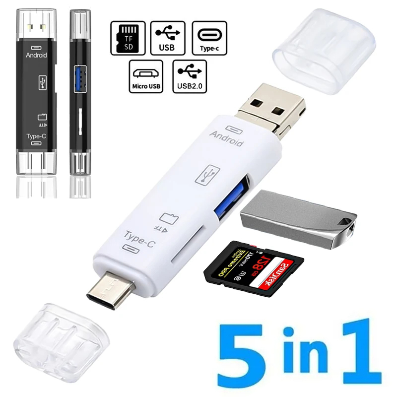 5 in 1 多機能 USB 2.0 タイプ C/USB/マ - Micro Sd Card のレビューと価格