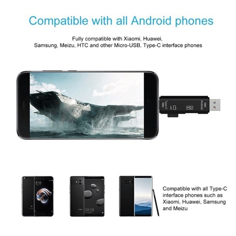 5 in 1 多機能 USB 2.0 タイプ C/USB/マ - Micro Sd Card のレビューと価格