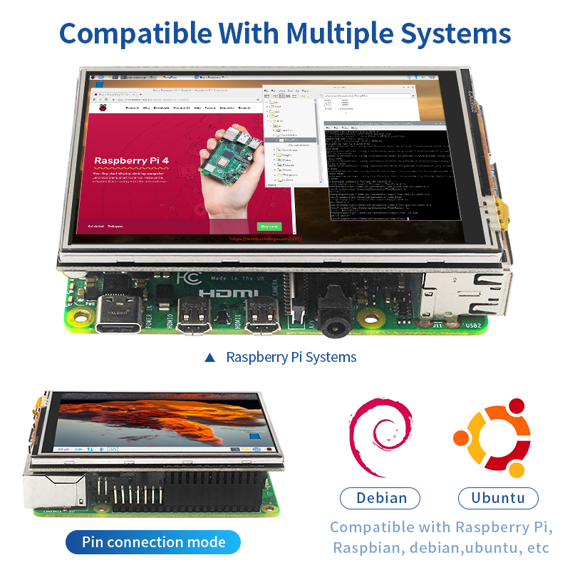 3.5インチラズベリーパイ4タッチスクリーン480*320液 - Pi 4 Case のレビューと価格