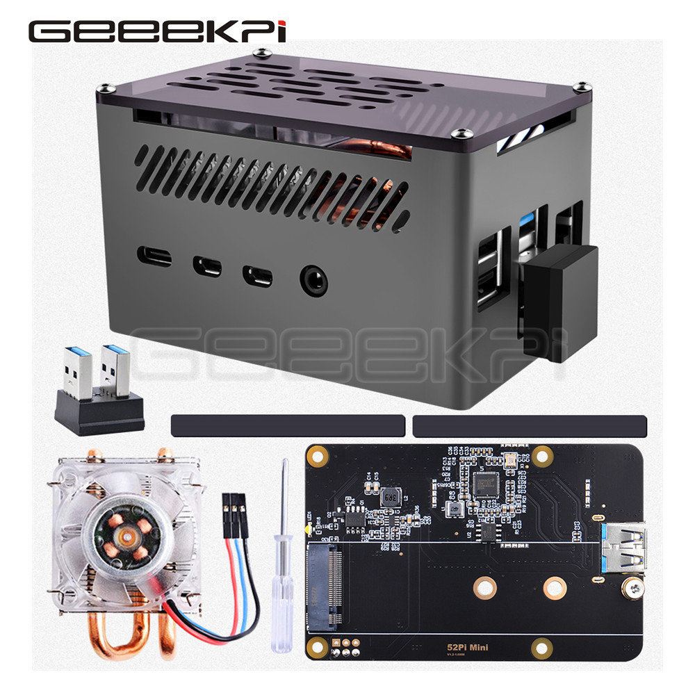 Geekpi-アルミニウムレンガハウジング,m.2 sata - Pi 4 Case のレビューと価格