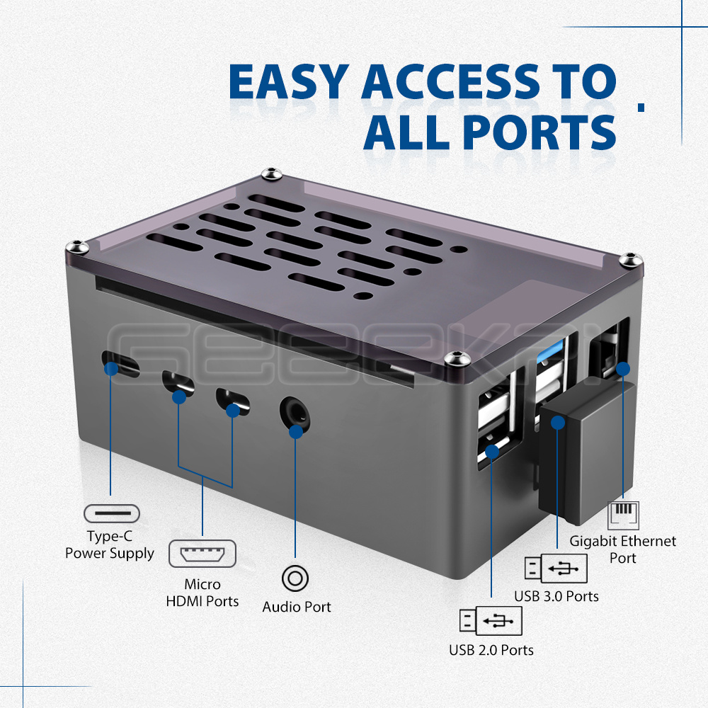 Geeekpiアルミレンガケース黒シェルとM.2 sata  - Pi 4 Case のレビューと価格