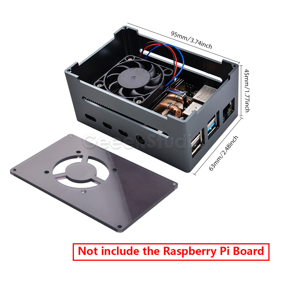 4つのロープロファイルを備えた冷却ファン,ブラックメタルケー - Pi 4 Case のレビューと価格