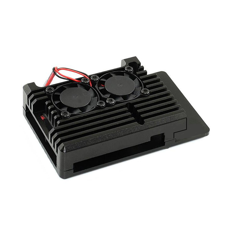 Raspberry Pi5/4/3用デュアルファン付きアルミ - Pi 4 Case のレビューと価格